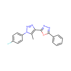 Cc1c(-c2nnc(-c3ccccc3)o2)nnn1-c1ccc(F)cc1 ZINC000012274031