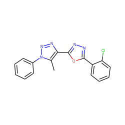 Cc1c(-c2nnc(-c3ccccc3Cl)o2)nnn1-c1ccccc1 ZINC000012274029