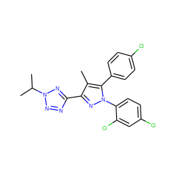 Cc1c(-c2nnn(C(C)C)n2)nn(-c2ccc(Cl)cc2Cl)c1-c1ccc(Cl)cc1 ZINC000029124618