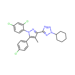 Cc1c(-c2nnn(C3CCCCC3)n2)nn(-c2ccc(Cl)cc2Cl)c1-c1ccc(Cl)cc1 ZINC000029125230