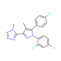 Cc1c(-c2nnnn2C)nn(-c2ccc(Cl)cc2Cl)c1-c1ccc(Cl)cc1 ZINC000029124955