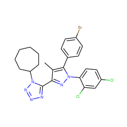 Cc1c(-c2nnnn2C2CCCCCC2)nn(-c2ccc(Cl)cc2Cl)c1-c1ccc(Br)cc1 ZINC000029125161