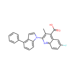 Cc1c(-n2ccc3c(-c4ccccc4)cccc32)nc2ccc(F)cc2c1C(=O)O ZINC000029465541