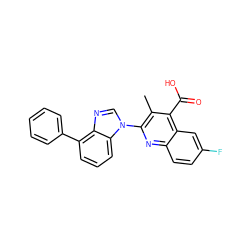 Cc1c(-n2cnc3c(-c4ccccc4)cccc32)nc2ccc(F)cc2c1C(=O)O ZINC000029465538