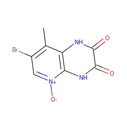 Cc1c(Br)c[n+]([O-])c2[nH]c(=O)c(=O)[nH]c12 ZINC000100843839