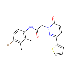 Cc1c(Br)ccc(NC(=O)Cn2nc(-c3cccs3)ccc2=O)c1C ZINC000009592029