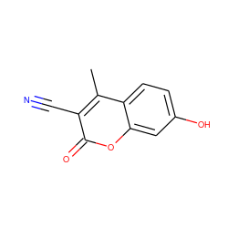 Cc1c(C#N)c(=O)oc2cc(O)ccc12 ZINC000000058013