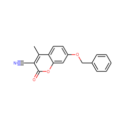 Cc1c(C#N)c(=O)oc2cc(OCc3ccccc3)ccc12 ZINC000072226065