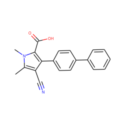 Cc1c(C#N)c(-c2ccc(-c3ccccc3)cc2)c(C(=O)O)n1C ZINC000038147785