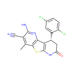 Cc1c(C#N)c(N)nc2c3c(sc12)NC(=O)C[C@H]3c1cc(Cl)ccc1Cl ZINC000045257559