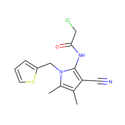 Cc1c(C#N)c(NC(=O)CCl)n(Cc2cccs2)c1C ZINC000003440533