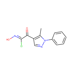 Cc1c(C(=O)/C(Cl)=N/O)cnn1-c1ccccc1 ZINC001772630819