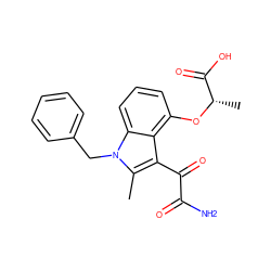 Cc1c(C(=O)C(N)=O)c2c(O[C@@H](C)C(=O)O)cccc2n1Cc1ccccc1 ZINC000013445811