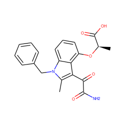 Cc1c(C(=O)C(N)=O)c2c(O[C@H](C)C(=O)O)cccc2n1Cc1ccccc1 ZINC000001543775