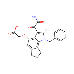 Cc1c(C(=O)C(N)=O)c2c(OCC(=O)O)cc3c(c2n1Cc1ccccc1)CCC3 ZINC000006717803