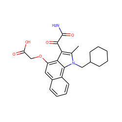 Cc1c(C(=O)C(N)=O)c2c(OCC(=O)O)cc3ccccc3c2n1CC1CCCCC1 ZINC000001553106