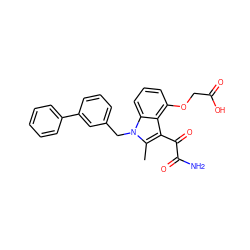 Cc1c(C(=O)C(N)=O)c2c(OCC(=O)O)cccc2n1Cc1cccc(-c2ccccc2)c1 ZINC000001543777