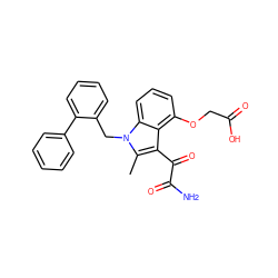 Cc1c(C(=O)C(N)=O)c2c(OCC(=O)O)cccc2n1Cc1ccccc1-c1ccccc1 ZINC000001543776