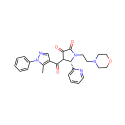 Cc1c(C(=O)C2C(=O)C(=O)N(CCN3CCOCC3)[C@@H]2c2ccccn2)cnn1-c1ccccc1 ZINC000008833902