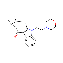 Cc1c(C(=O)C2C(C)(C)C2(C)C)c2ccccc2n1CCN1CCOCC1 ZINC000014975837