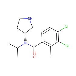 Cc1c(C(=O)N(C(C)C)[C@@H]2CCNC2)ccc(Cl)c1Cl ZINC000045254316