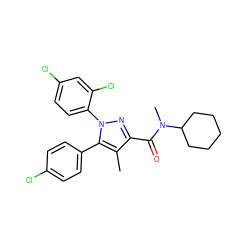 Cc1c(C(=O)N(C)C2CCCCC2)nn(-c2ccc(Cl)cc2Cl)c1-c1ccc(Cl)cc1 ZINC000035050301