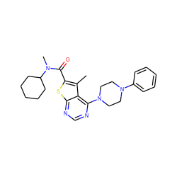 Cc1c(C(=O)N(C)C2CCCCC2)sc2ncnc(N3CCN(c4ccccc4)CC3)c12 ZINC000002931375