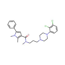 Cc1c(C(=O)N(C)CCCN2CCN(c3cccc(Cl)c3Cl)CC2)cc(-c2ccccc2)n1C ZINC000058538465