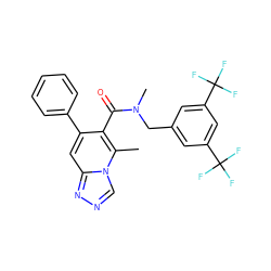 Cc1c(C(=O)N(C)Cc2cc(C(F)(F)F)cc(C(F)(F)F)c2)c(-c2ccccc2)cc2nncn12 ZINC000071318765