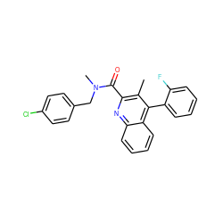 Cc1c(C(=O)N(C)Cc2ccc(Cl)cc2)nc2ccccc2c1-c1ccccc1F ZINC000013765057