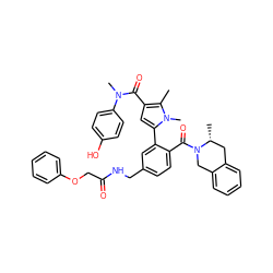 Cc1c(C(=O)N(C)c2ccc(O)cc2)cc(-c2cc(CNC(=O)COc3ccccc3)ccc2C(=O)N2Cc3ccccc3C[C@H]2C)n1C ZINC000261121339