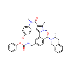 Cc1c(C(=O)N(C)c2ccc(O)cc2)cc(-c2cc(CNC(=O)Oc3ccccc3)ccc2C(=O)N2Cc3ccccc3C[C@H]2C)n1C ZINC000261149951