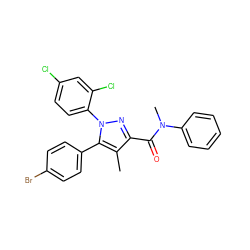 Cc1c(C(=O)N(C)c2ccccc2)nn(-c2ccc(Cl)cc2Cl)c1-c1ccc(Br)cc1 ZINC000098084463