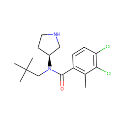 Cc1c(C(=O)N(CC(C)(C)C)[C@H]2CCNC2)ccc(Cl)c1Cl ZINC000045244975