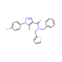 Cc1c(C(=O)N(Cc2ccccc2)Cc2cccs2)cnn1-c1ccc(Cl)cc1 ZINC000001030237