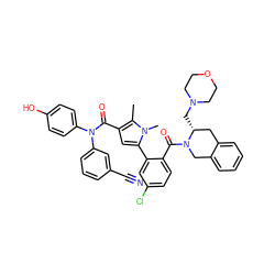 Cc1c(C(=O)N(c2ccc(O)cc2)c2cccc(C#N)c2)cc(-c2cc(Cl)ccc2C(=O)N2Cc3ccccc3C[C@H]2CN2CCOCC2)n1C ZINC000261178875