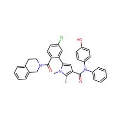 Cc1c(C(=O)N(c2ccccc2)c2ccc(O)cc2)cc(-c2cc(Cl)ccc2C(=O)N2CCc3ccccc3C2)n1C ZINC000261108265