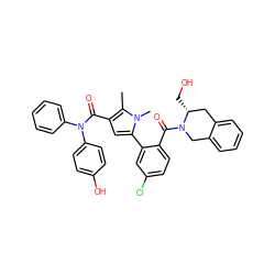 Cc1c(C(=O)N(c2ccccc2)c2ccc(O)cc2)cc(-c2cc(Cl)ccc2C(=O)N2Cc3ccccc3C[C@H]2CO)n1C ZINC000261088707