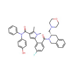 Cc1c(C(=O)N(c2ccccc2)c2ccc(O)cc2)cc(-c2cc(F)ccc2C(=O)N2Cc3ccccc3C[C@H]2CN2CCOCC2)n1C ZINC000261119068