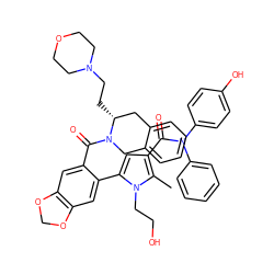 Cc1c(C(=O)N(c2ccccc2)c2ccc(O)cc2)cc(-c2cc3c(cc2C(=O)N2Cc4ccccc4C[C@H]2CCN2CCOCC2)OCO3)n1CCO ZINC000261158785