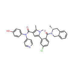 Cc1c(C(=O)N(c2ccncc2)c2ccc(O)cc2)cc(-c2cc(Cl)ccc2C(=O)N2Cc3ccccc3C[C@H]2C)n1C ZINC000261114294