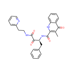 Cc1c(C(=O)N[C@@H](Cc2ccccc2)C(=O)C(=O)NCCc2ccccn2)[nH]c2ccccc2c1=O ZINC000028979740