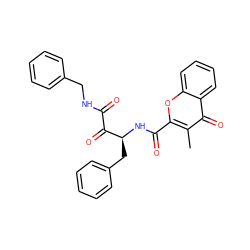 Cc1c(C(=O)N[C@@H](Cc2ccccc2)C(=O)C(=O)NCc2ccccc2)oc2ccccc2c1=O ZINC000028525628