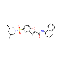 Cc1c(C(=O)N[C@@H]2CCCc3ccccc32)oc2ccc(S(=O)(=O)N3C[C@H](C)C[C@@H](C)C3)cc12 ZINC000020115812