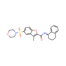 Cc1c(C(=O)N[C@@H]2CCCc3ccccc32)oc2ccc(S(=O)(=O)N3CCOCC3)cc12 ZINC000004035603