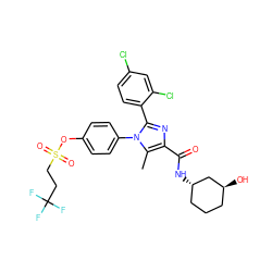 Cc1c(C(=O)N[C@H]2CCC[C@H](O)C2)nc(-c2ccc(Cl)cc2Cl)n1-c1ccc(OS(=O)(=O)CCC(F)(F)F)cc1 ZINC000149951253