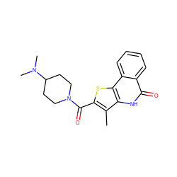 Cc1c(C(=O)N2CCC(N(C)C)CC2)sc2c1[nH]c(=O)c1ccccc12 ZINC000169352959