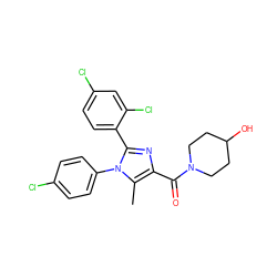 Cc1c(C(=O)N2CCC(O)CC2)nc(-c2ccc(Cl)cc2Cl)n1-c1ccc(Cl)cc1 ZINC000013611889