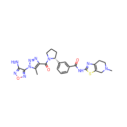 Cc1c(C(=O)N2CCC[C@@H]2c2cccc(C(=O)Nc3nc4c(s3)CN(C)CC4)c2)nnn1-c1nonc1N ZINC000199982302