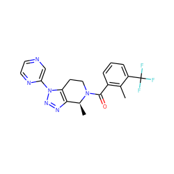 Cc1c(C(=O)N2CCc3c(nnn3-c3cnccn3)[C@@H]2C)cccc1C(F)(F)F ZINC000225991925